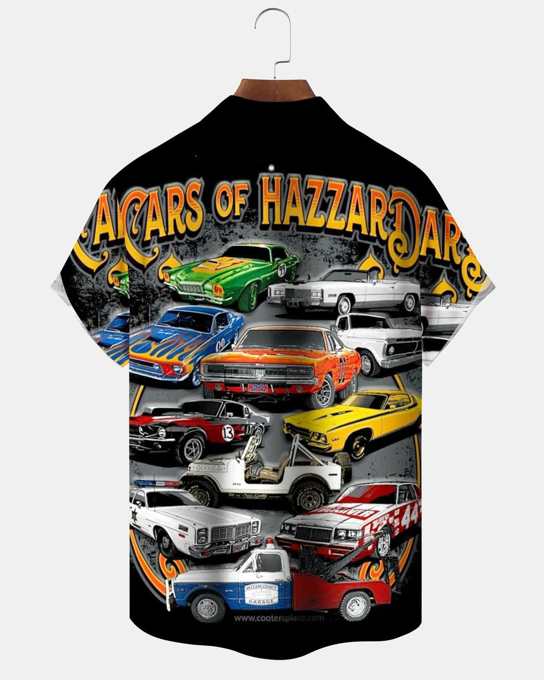 Alohadaddy® Vintage Car Print Art Pocket Stretch Button Men&