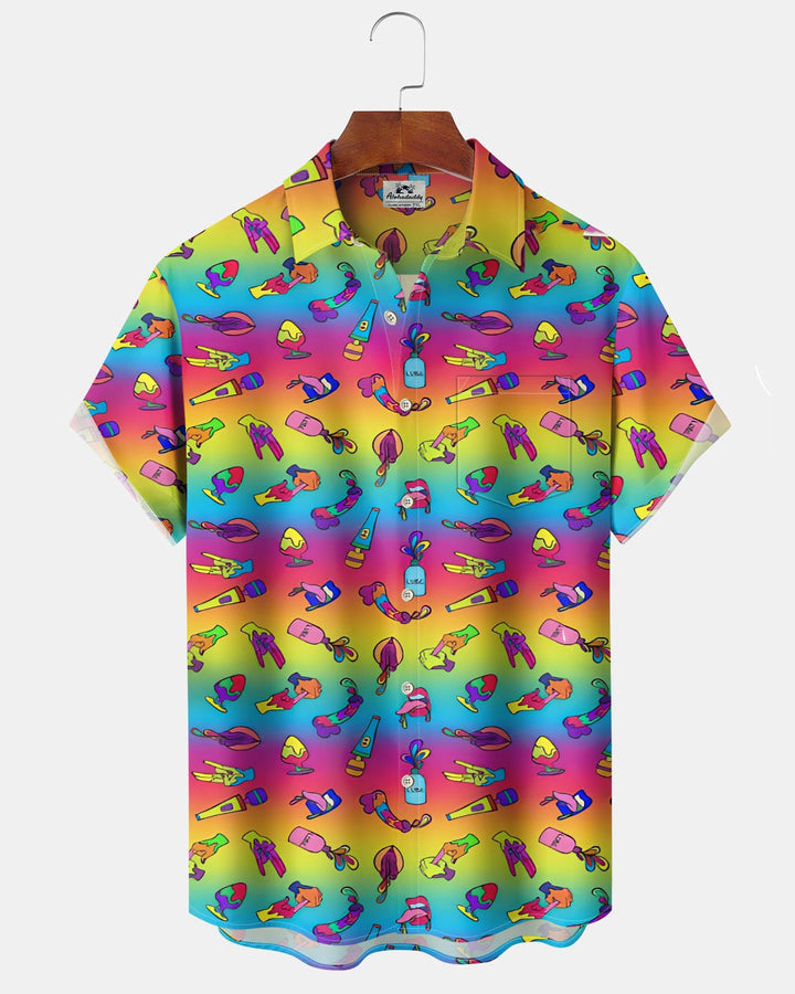 Alohadaddy® Casual Bottle Print Art Button Pocket Cardigan Men&