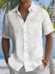 Alohadaddy® Casual Floral Print Art Pockets Large Size Stretch Men's Short Sleeve Shirt