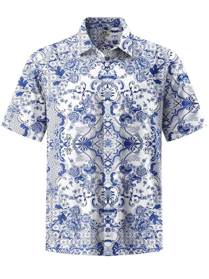 Alohadaddy® Casual Floral Art Print Moisture Wicking Men&
