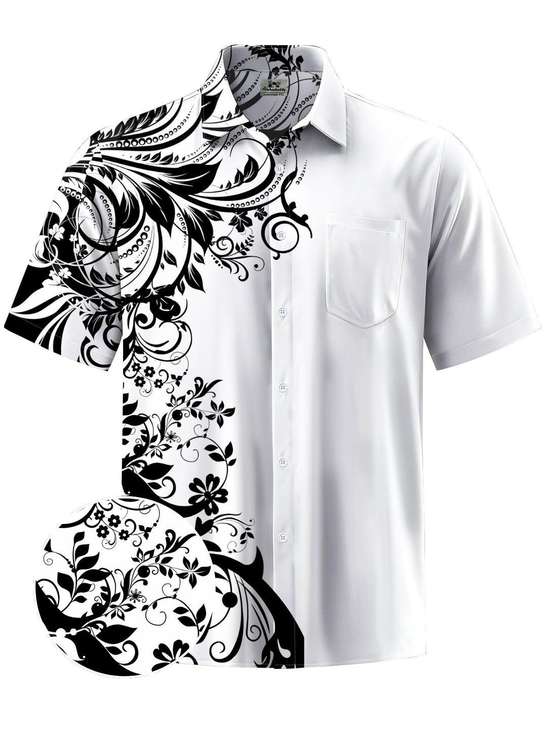 Alohadaddy® Casual Pattern Print Art Chest Pocket Men&