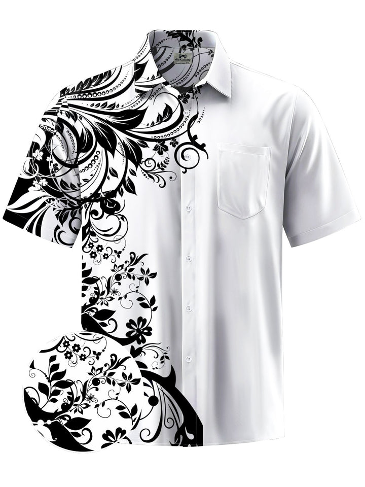 Alohadaddy® Casual Pattern Print Art Chest Pocket Men&