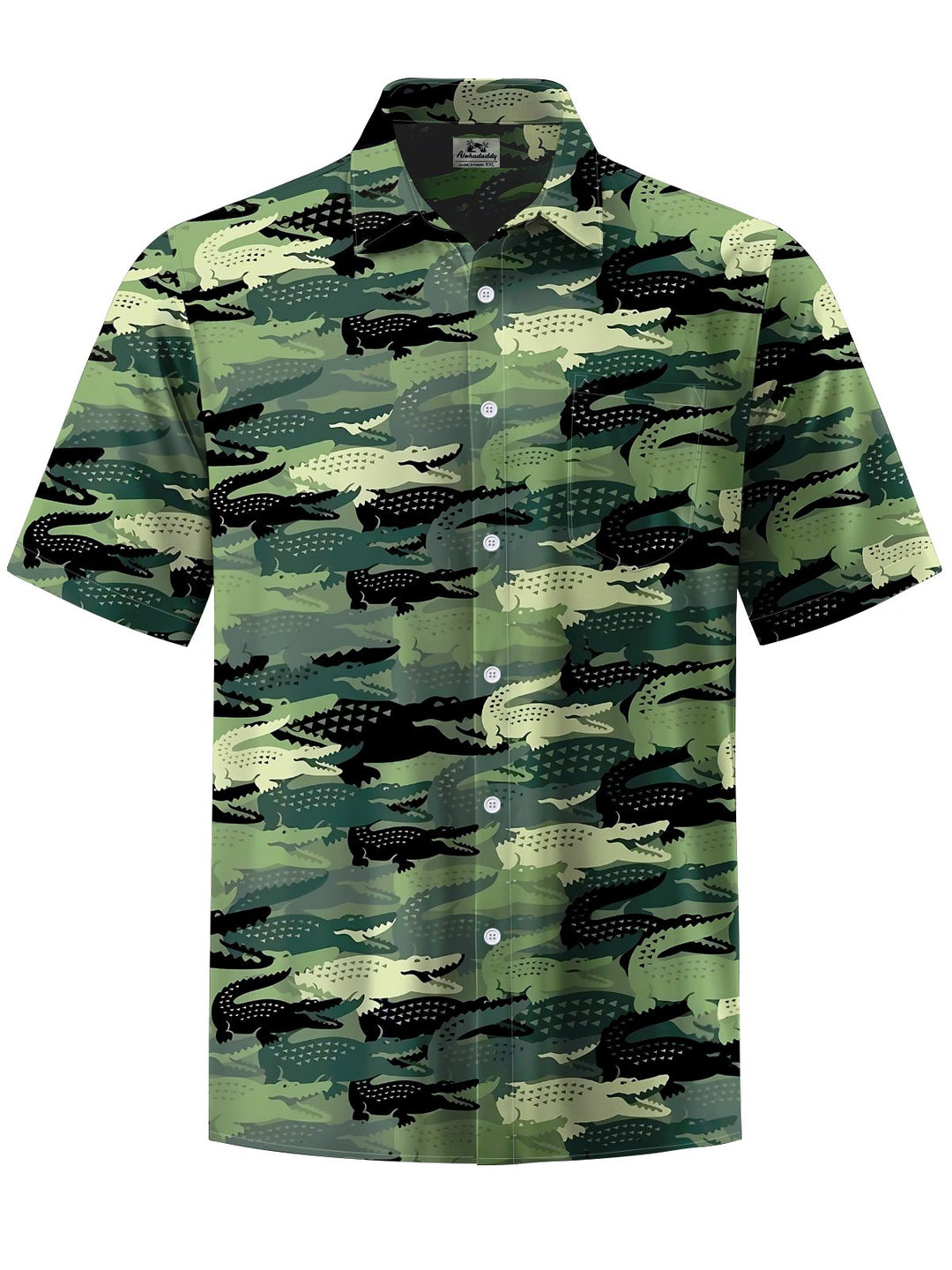 Alohadaddy® Vintage Crocodile Art Print Chest Pocket Men&