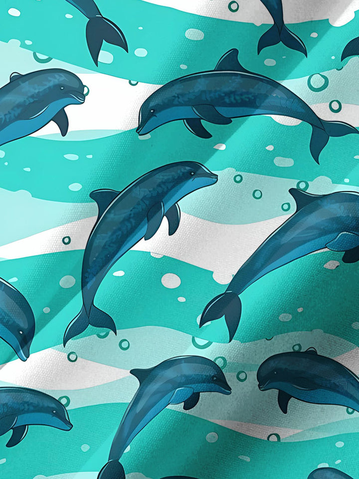 Alohadaddy® Hawaiian Dolphin Art Print Chest Pocket Men&