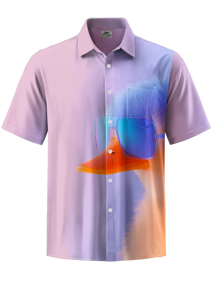 Alohadaddy® Casual Sunglasses with Duck Art Print and Stretch Chest Pocket for Men&
