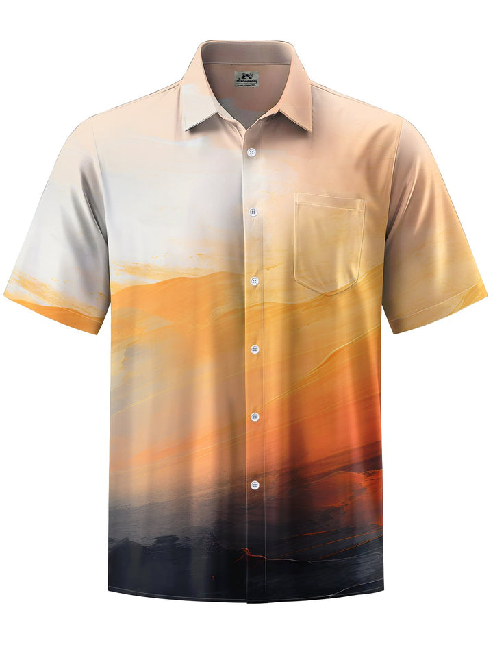 Alohadaddy® Casual Ombre Printed Art Chest Pocket Men&