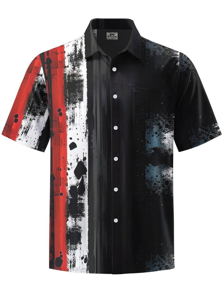 Alohadaddy® Vintage Abstract Art Print Chest Pocket Men&