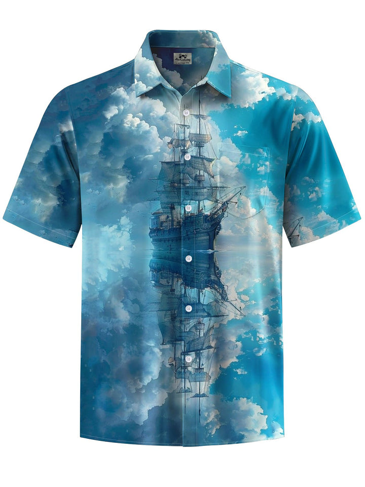 Alohadaddy® Hawaiian Sailing Art Print Pocket Stretch Men&