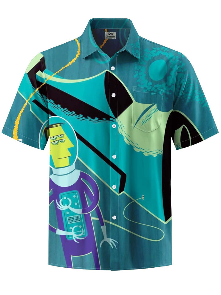 Alohadaddy® Vintage Cartoon Print Art Pocket Stretch Men&