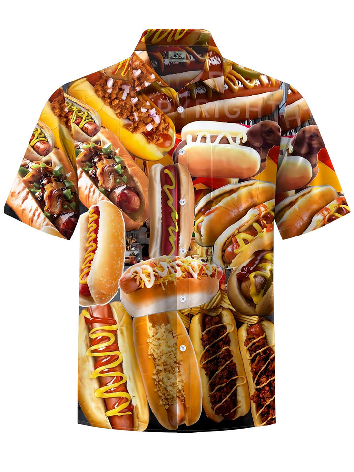 Alohadaddy® Casual Hot Dog Print Art Pocket Stretch Men&