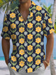 Alohadaddy® Casual Floral Art Print Chest Pocket Men's Short Sleeve Shirt Big & Tall