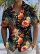 Alohadaddy® Vintage Floral Art Print Moisture Wicking Men's Short Sleeve Shirt Big & Tall