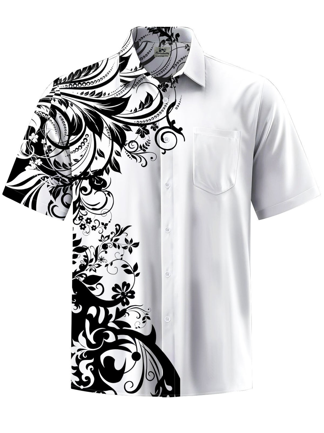 Alohadaddy® Casual Pattern Print Art Chest Pocket Men&