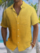 Alohadaddy® Casual Basics Gradient Colors Print Art Chest Pocket Men's Short Sleeve Shirt Big & Tall