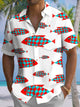 Alohadaddy® Men's Casual Cartoon Fish Printed Chest Pocket Short Sleeve Shirt Big & Tall