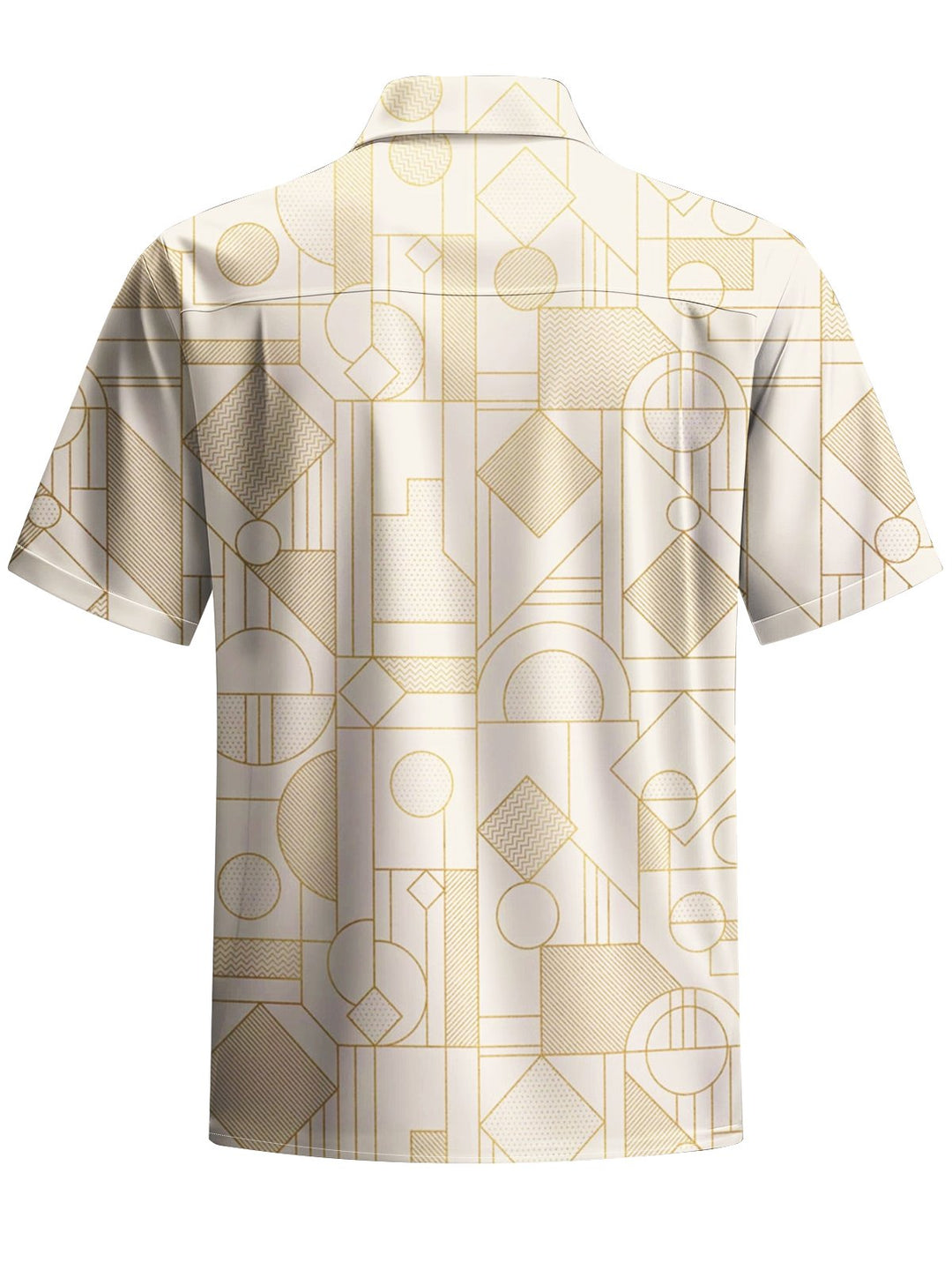 Alohadaddy® Casual Geometric Art Print Chest Pocket Men&