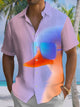 Alohadaddy® Casual Sunglasses with Duck Art Print and Stretch Chest Pocket for Men's Short Sleeve Shirt Big & Tall