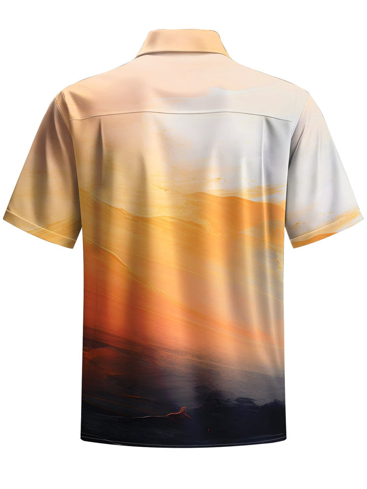 Alohadaddy® Casual Ombre Printed Art Chest Pocket Men&