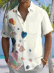 Alohadaddy® Casual Geometric Stone Art Print Chest Pocket Men's Stretch Short Sleeve Shirt Big & Tall
