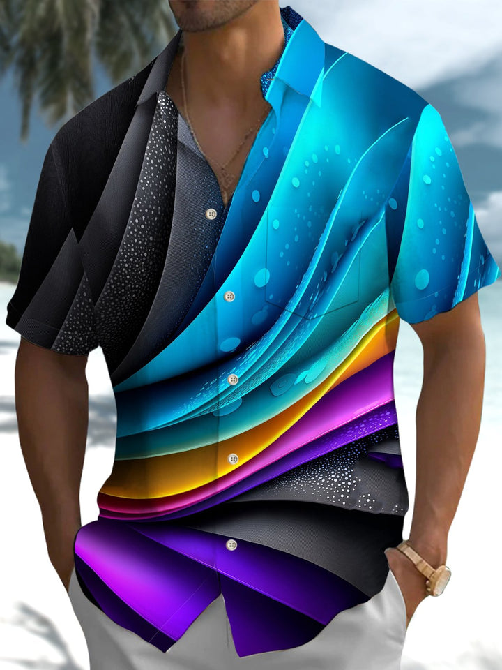 Alohadaddy® Casual Abstract Print Art Stretch Pocket Men&