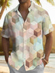 Alohadaddy® Casual Cube Art Print Chest Pocket Mens Short Sleeve Shirt Big & Tall