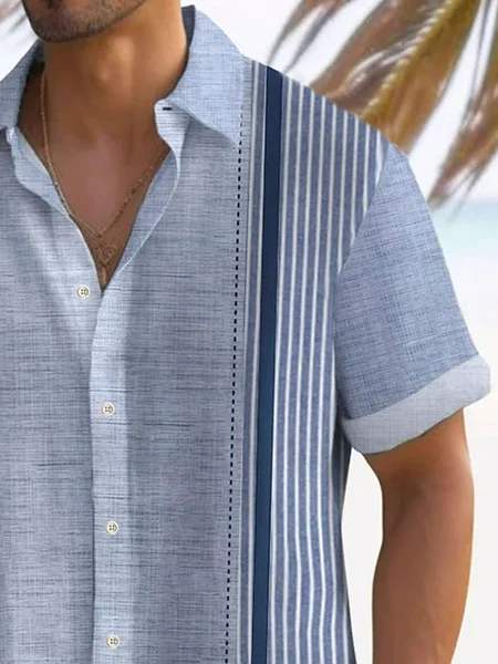 Alohadaddy Retro Striped Textured Bowling 3D Printed Men&