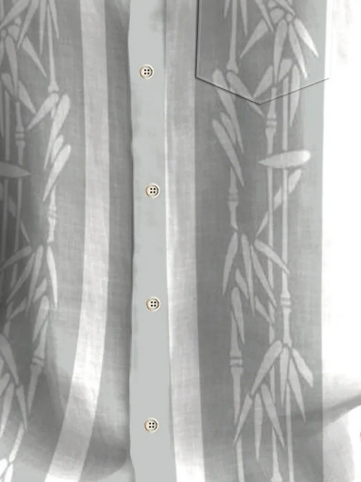 Alohadaddy Pocket Vintage Bowling Plant Bamboo Print Beach Men&
