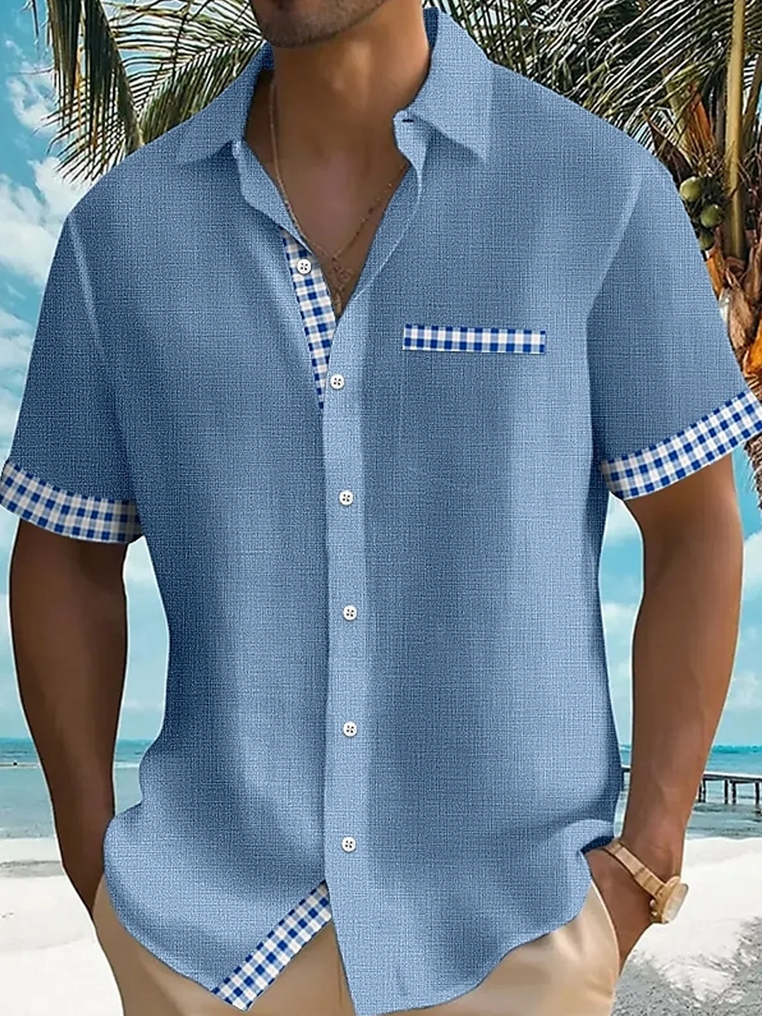 Alohadaddy Vintage Basic Plaid Print Men&