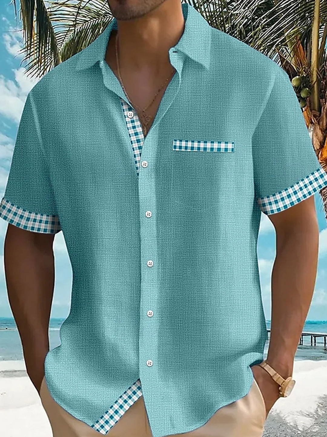 Alohadaddy Vintage Basic Plaid Print Men&