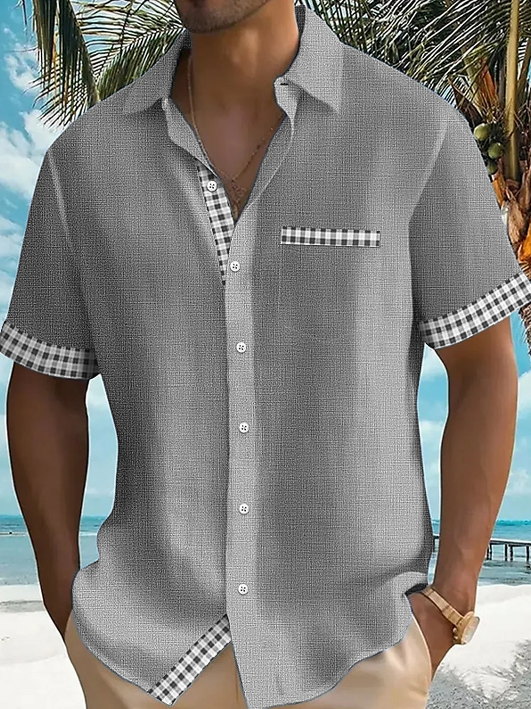Alohadaddy Vintage Basic Plaid Print Men&