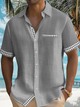 Alohadaddy Vintage Basic Plaid Print Men's Button Pocket Short Sleeve Shirt Big & Tall