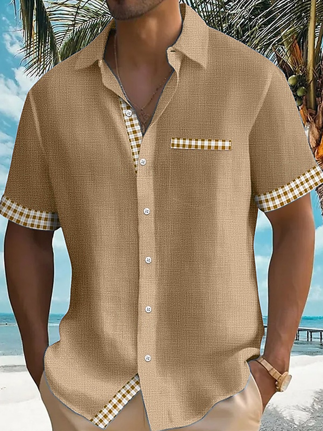 Alohadaddy Vintage Basic Plaid Print Men&