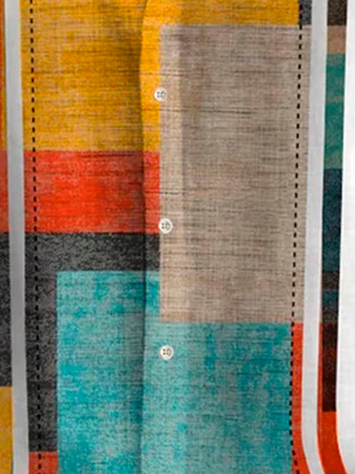 Alohadaddy Retro Bowling Color Block Geometric Texture Print Men&