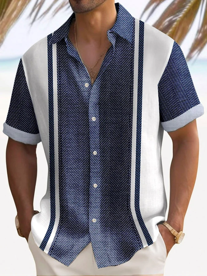 Alohadaddy Retro Bowling Geometric Texture 3D Digital Print Men&