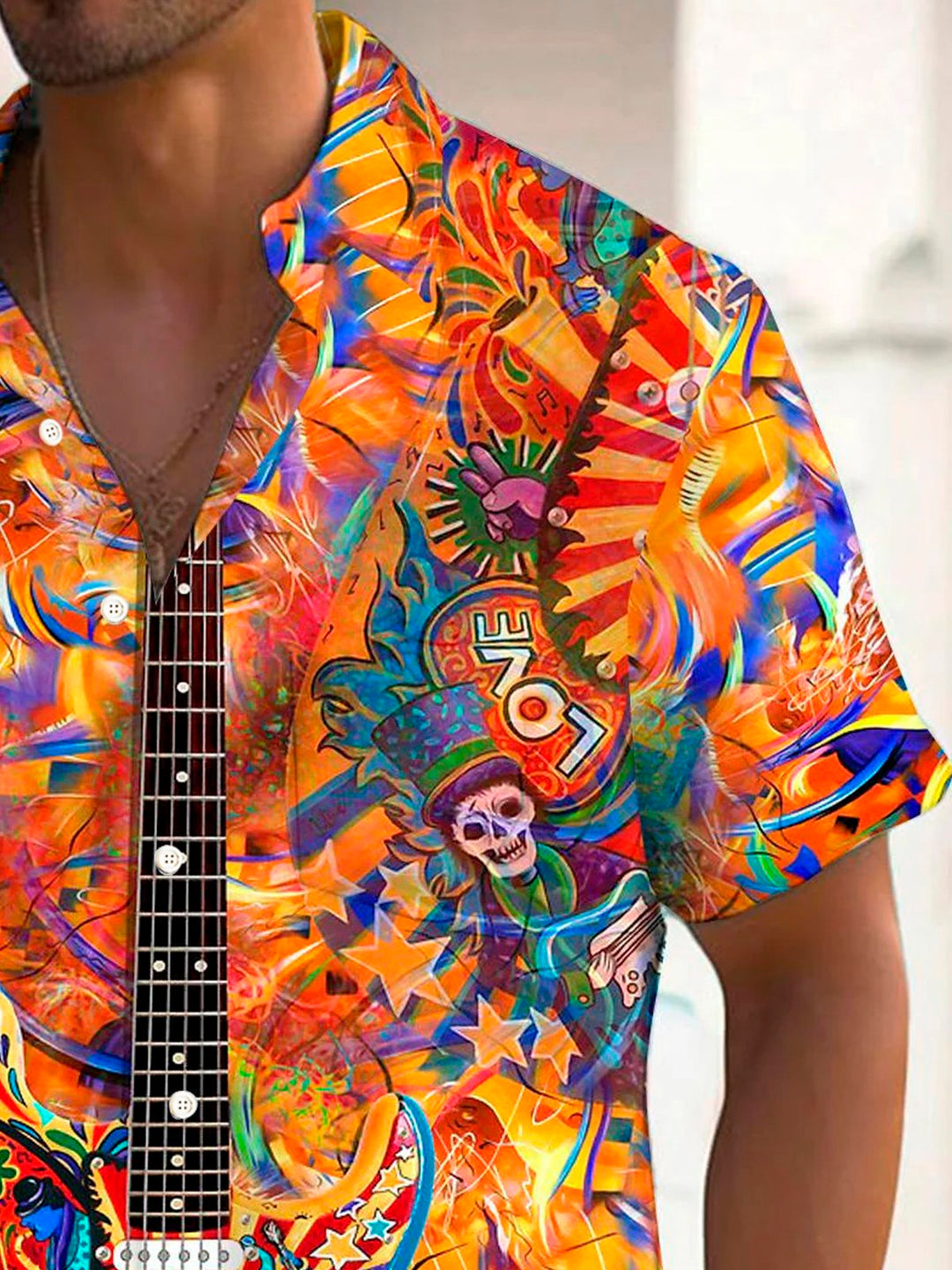 Alohadaddy Retro Hippie Guitar Music 3D Print Men&