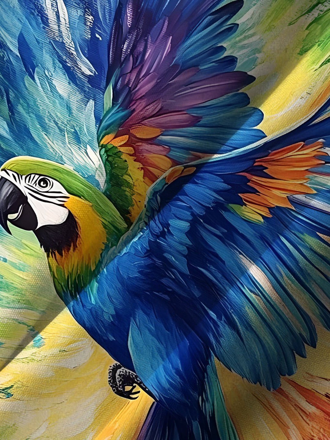 Alohadaddy® Casual Oil Painting Parrot Print Art Moisture Wicking Chest Pocket Stretch Oversized Hawaiian Shirt