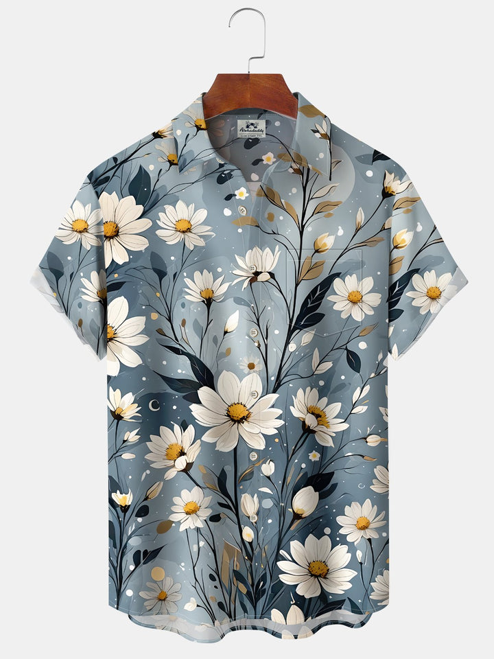 Alohadaddy® Hawaii Flowers Art Print Pockets Stretch Men&