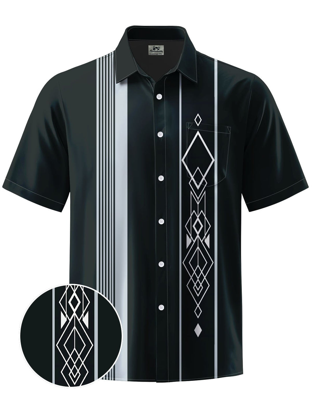 Alohadaddy® Casual Stripe Geometric Print Moisture Wicking Men&
