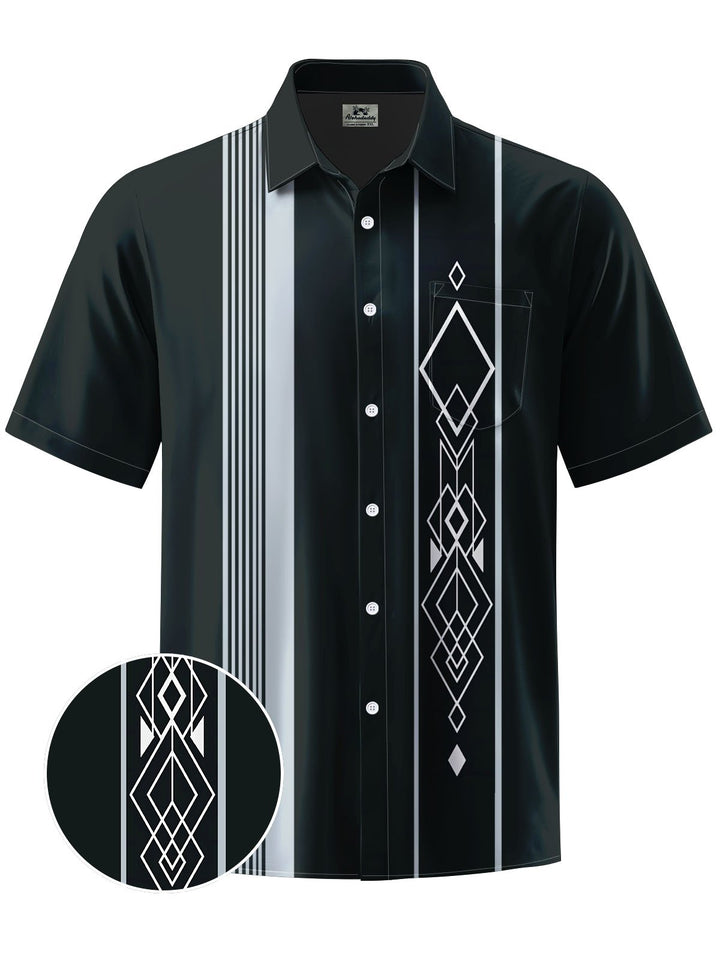 Alohadaddy® Casual Stripe Geometric Print Moisture Wicking Men&