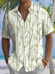 Alohadaddy® Hawaiian Leaves Art Print Chest Pocket Men's Short Sleeve Shirt Big & Tall