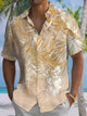Alohadaddy® Hawaiian Palm Leaf Art Print Chest Pocket Mens Short Sleeve Shirt Big & Tall