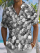 Alohadaddy® Casual Flowers Art Print Chest Pocket Men's Short Sleeve Shirt Big & Tall
