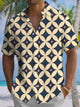Alohadaddy® Casual Geometric Art Print Chest Pocket Men's Short Sleeve Shirt Big & Tall