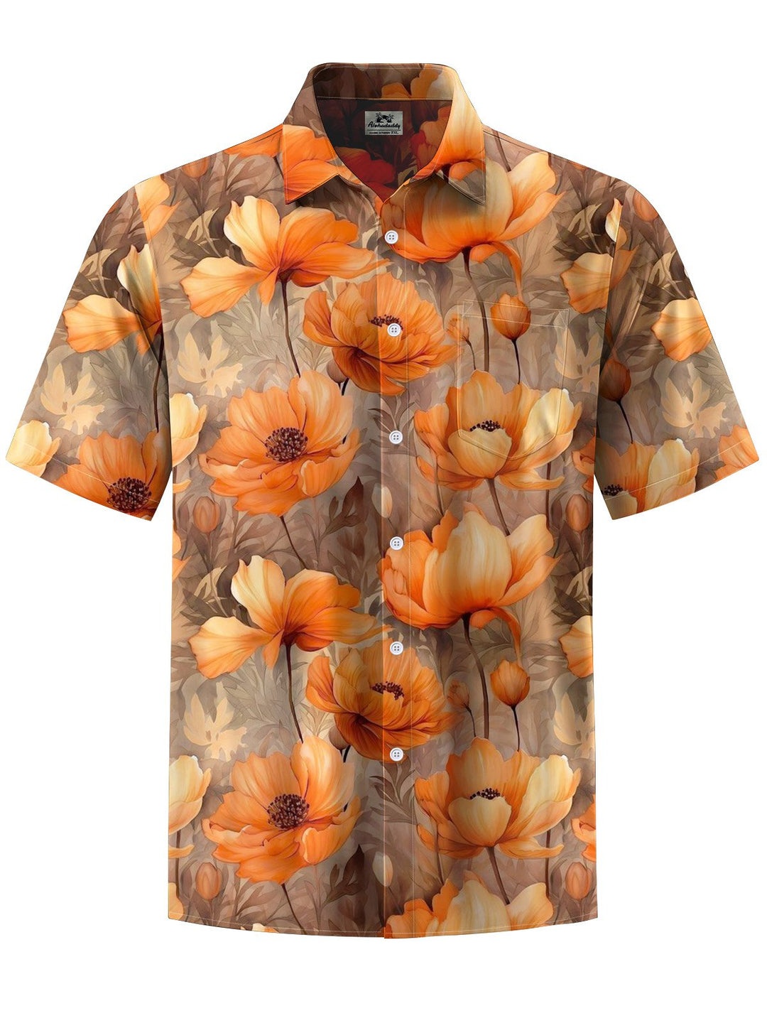 Alohadaddy® Hawaiian Floral Chest Pocket Moisture Wicking Mens Short Sleeve Shirt Big &amp; Tall