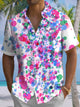Alohadaddy® Casual Geometric Bubble Art Print Chest Pocket Men's Short Sleeve Shirt Big & Tall