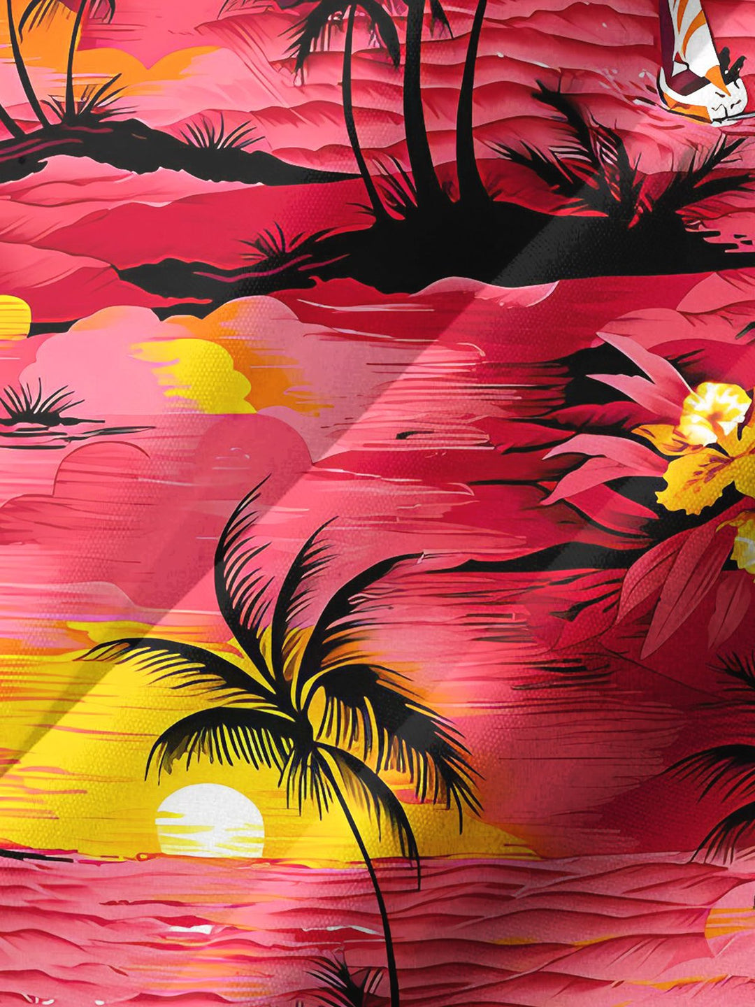 Alohadaddy® Hawaiian Palm Tree Art Print Chest Pocket Men&