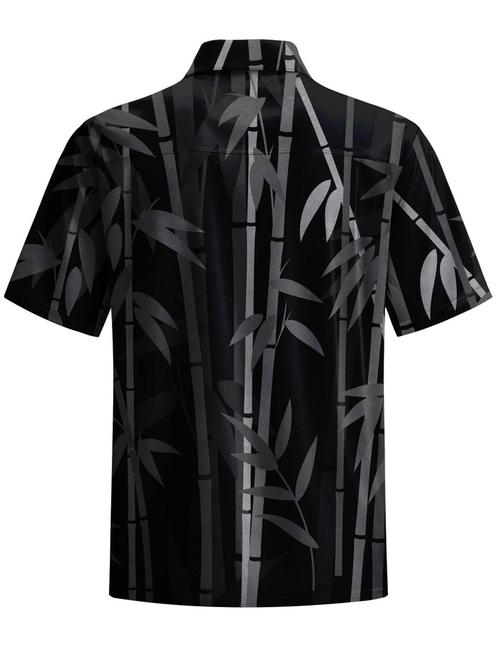 Alohadaddy® Vintage Bamboo Art Print Chest Pocket Stretch Men&
