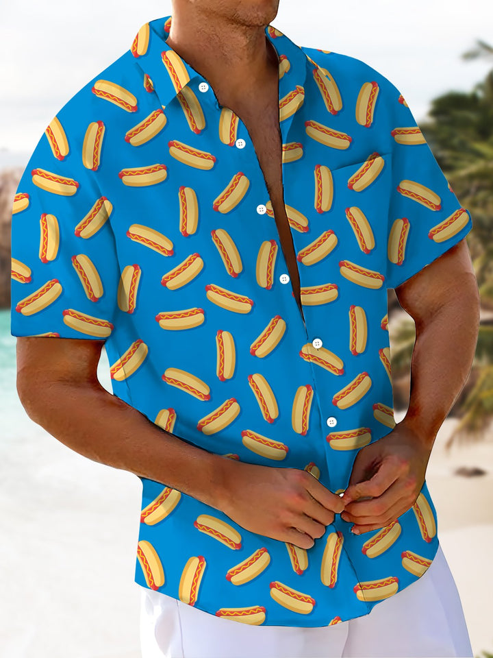 Alohadaddy® Hawaiian Hot Dog Art Print Chest Pocket Men&