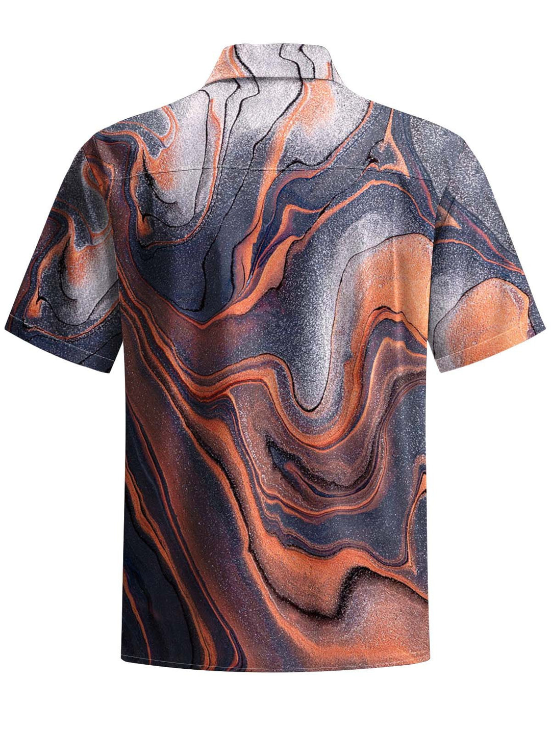 Alohadaddy® Casual Abstract Art Print Chest Pocket Stretch Men&