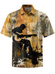 Alohadaddy® Vintage Guitar Music Print Art Pocket Stretch Men's Short Sleeve Shirt Big & Tall